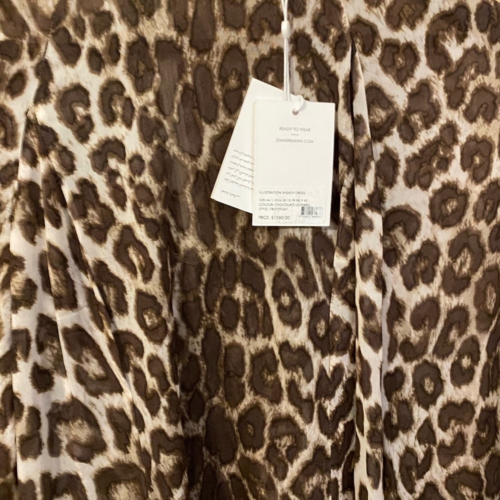 Zimmermann Leopard Print Long-Sleeve Maxi-Dress Size 1 Au/us 6 Missing Belt. - Picture 5 of 13
